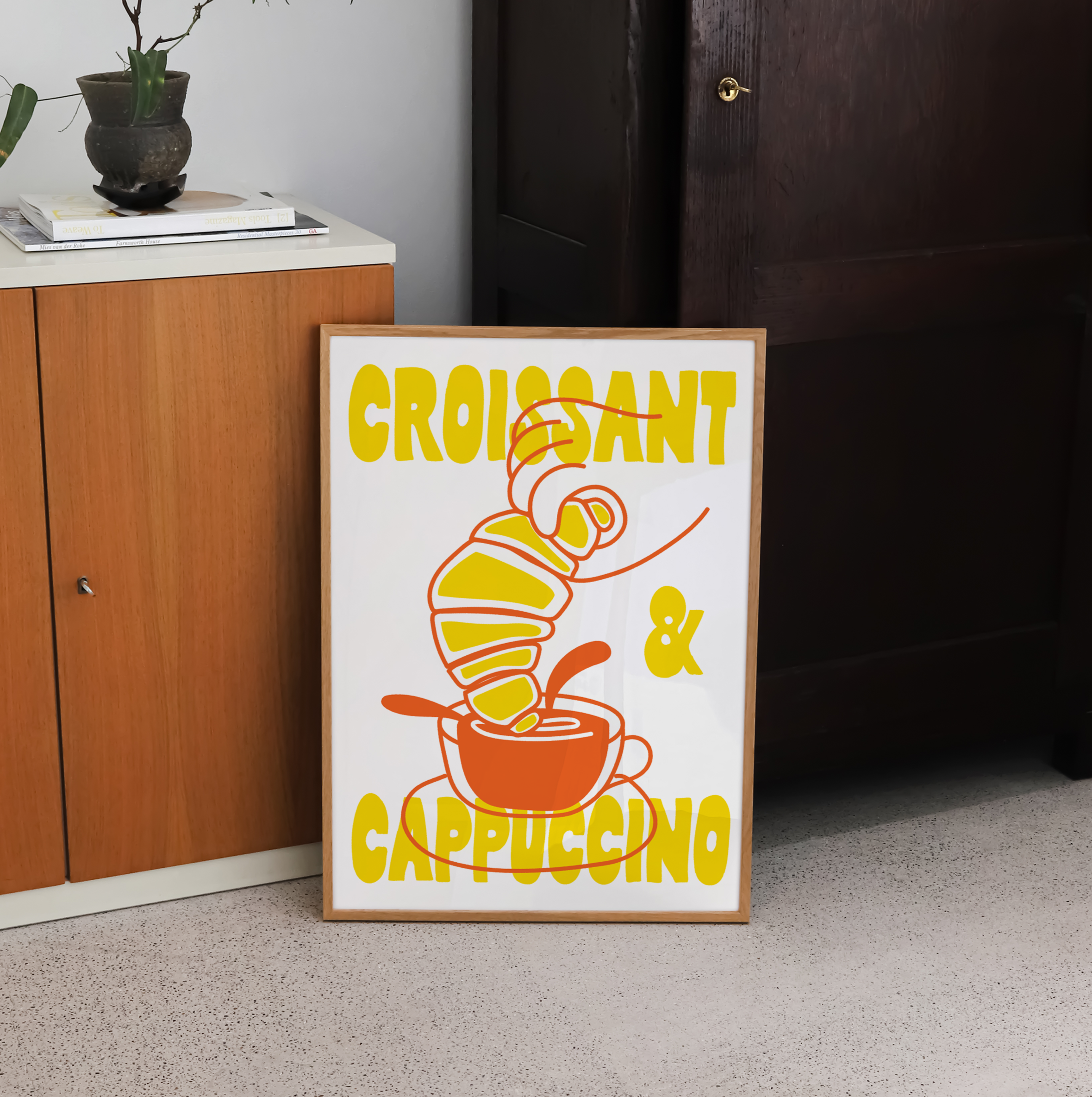 Croissant and Cappuccino Print