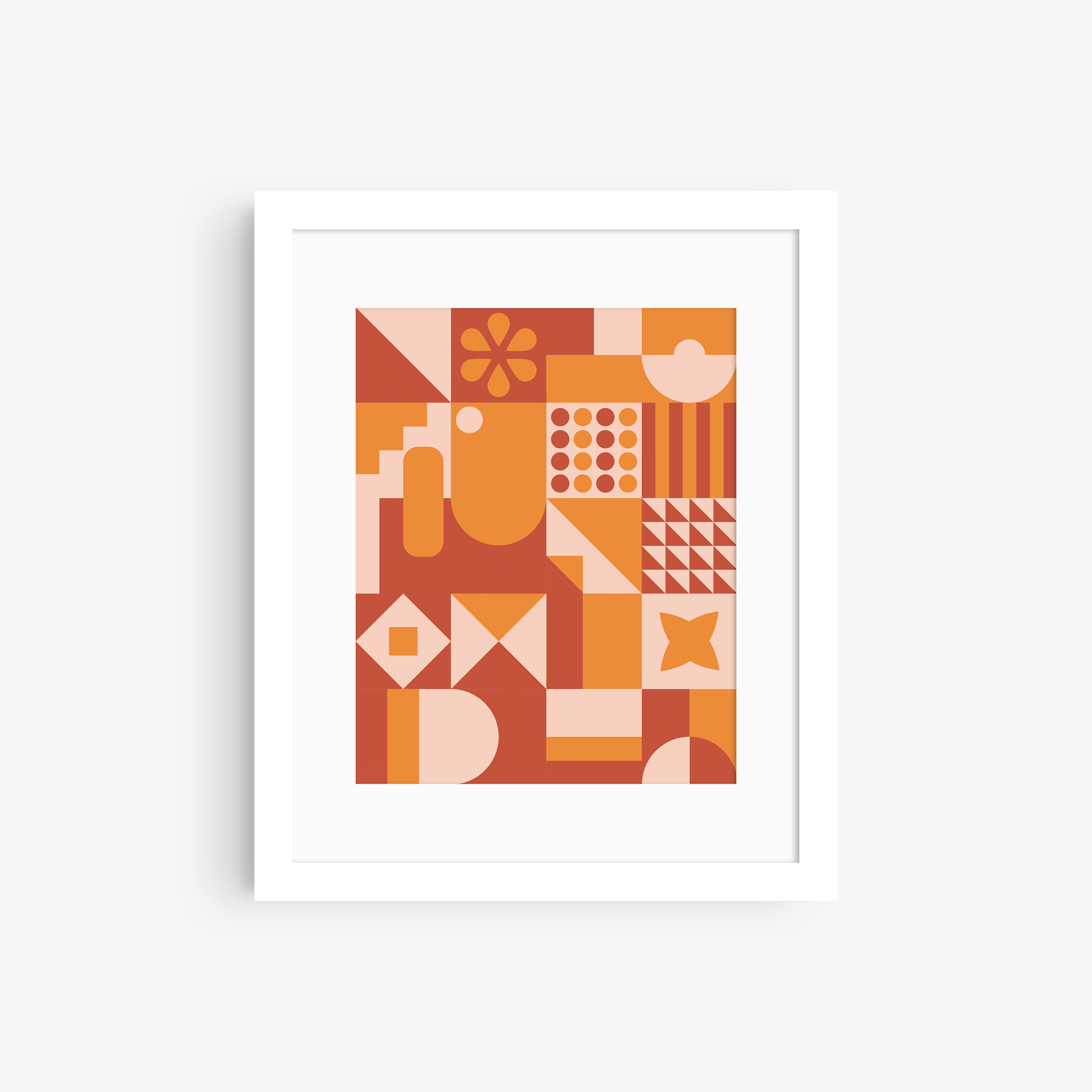 Orange Geometric Print