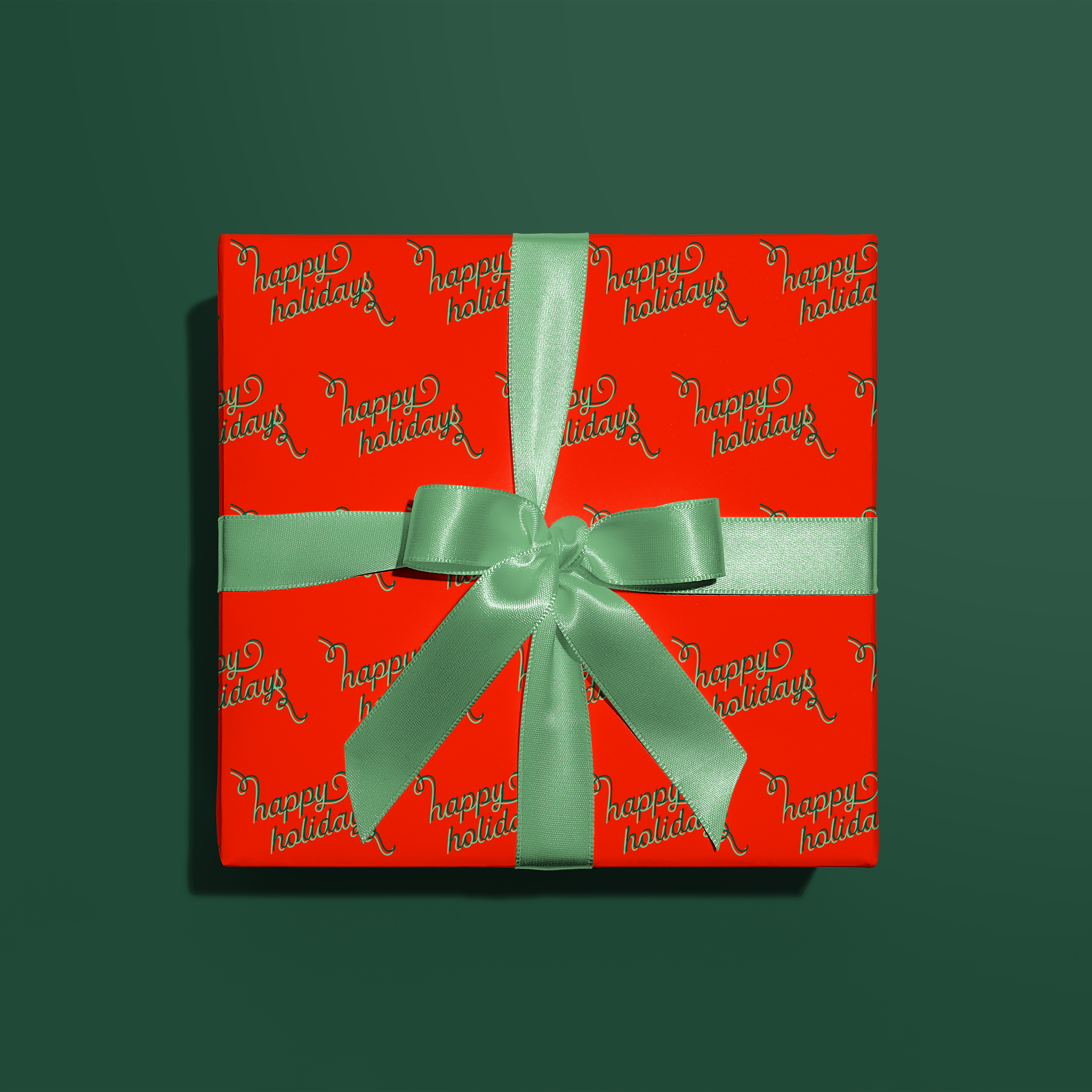 Red Happy Holidays Gift Wrap