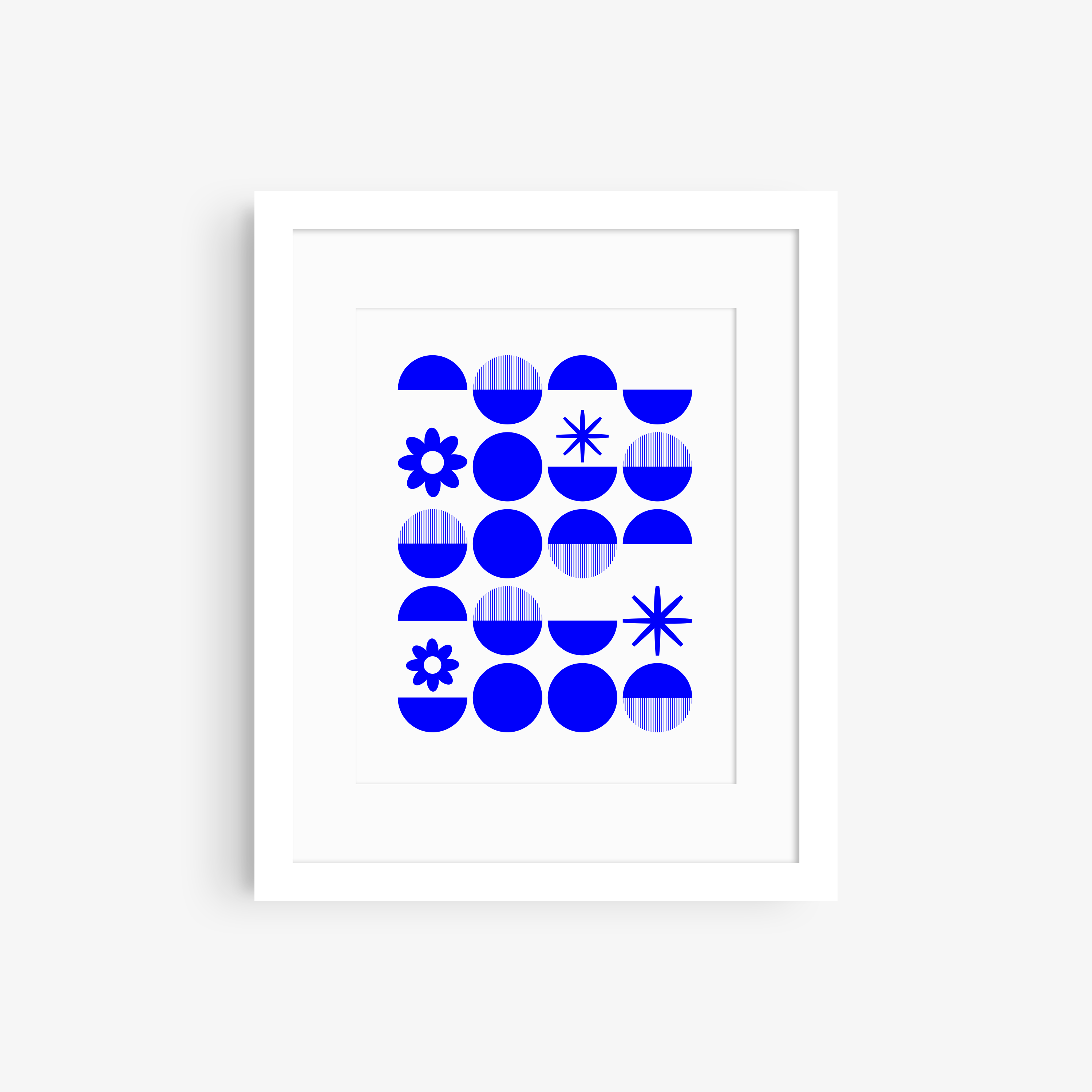 Blue Circle Pattern Print