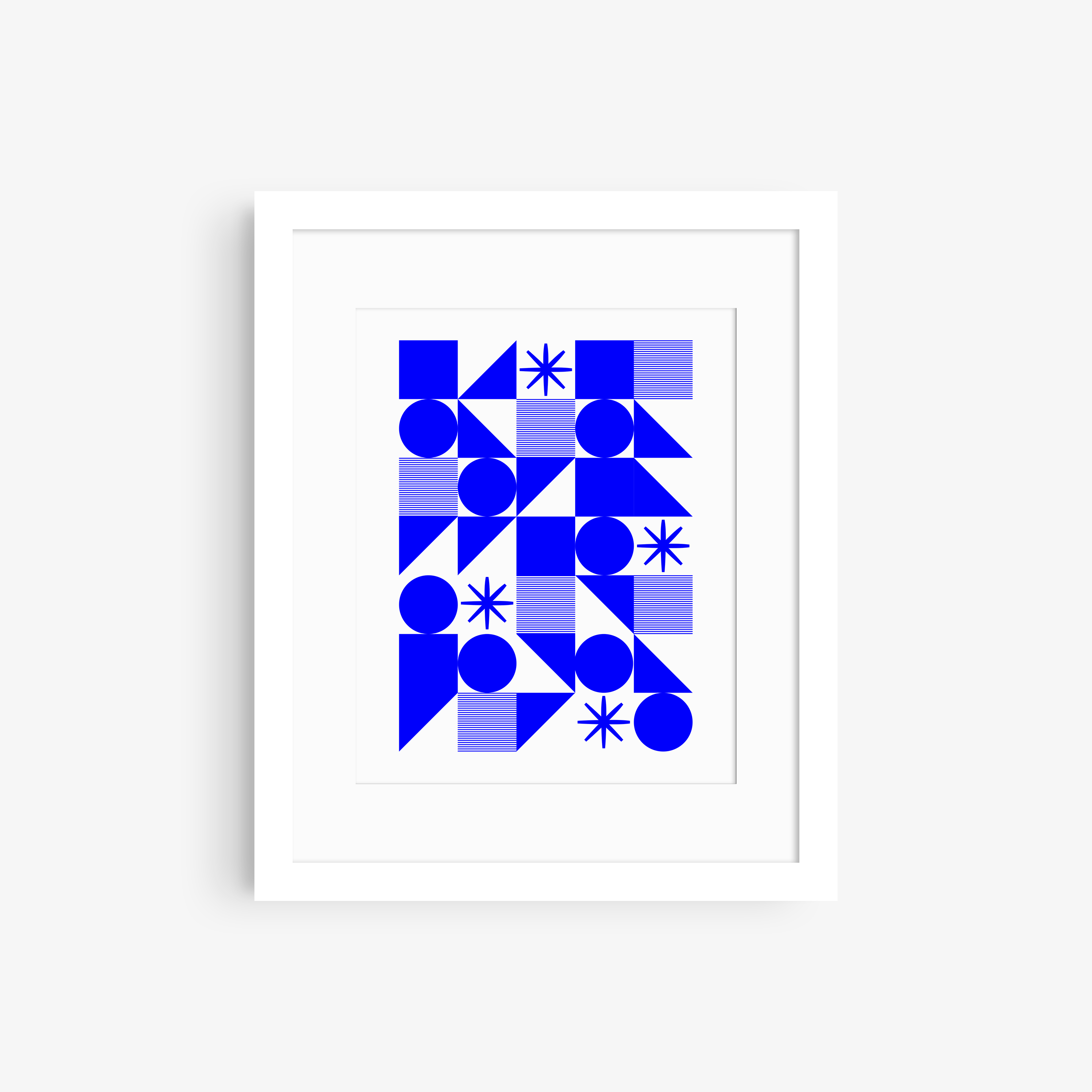Blue Geometric Shapes Print