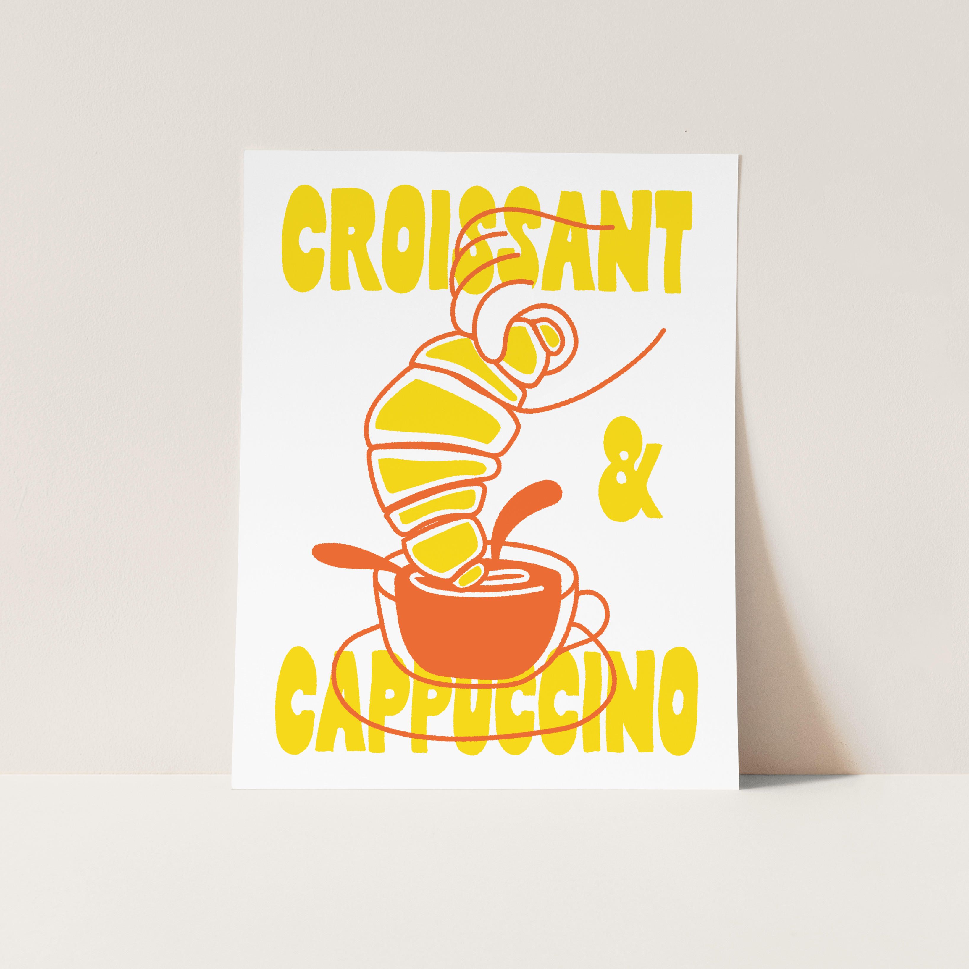Croissant and Cappuccino Print