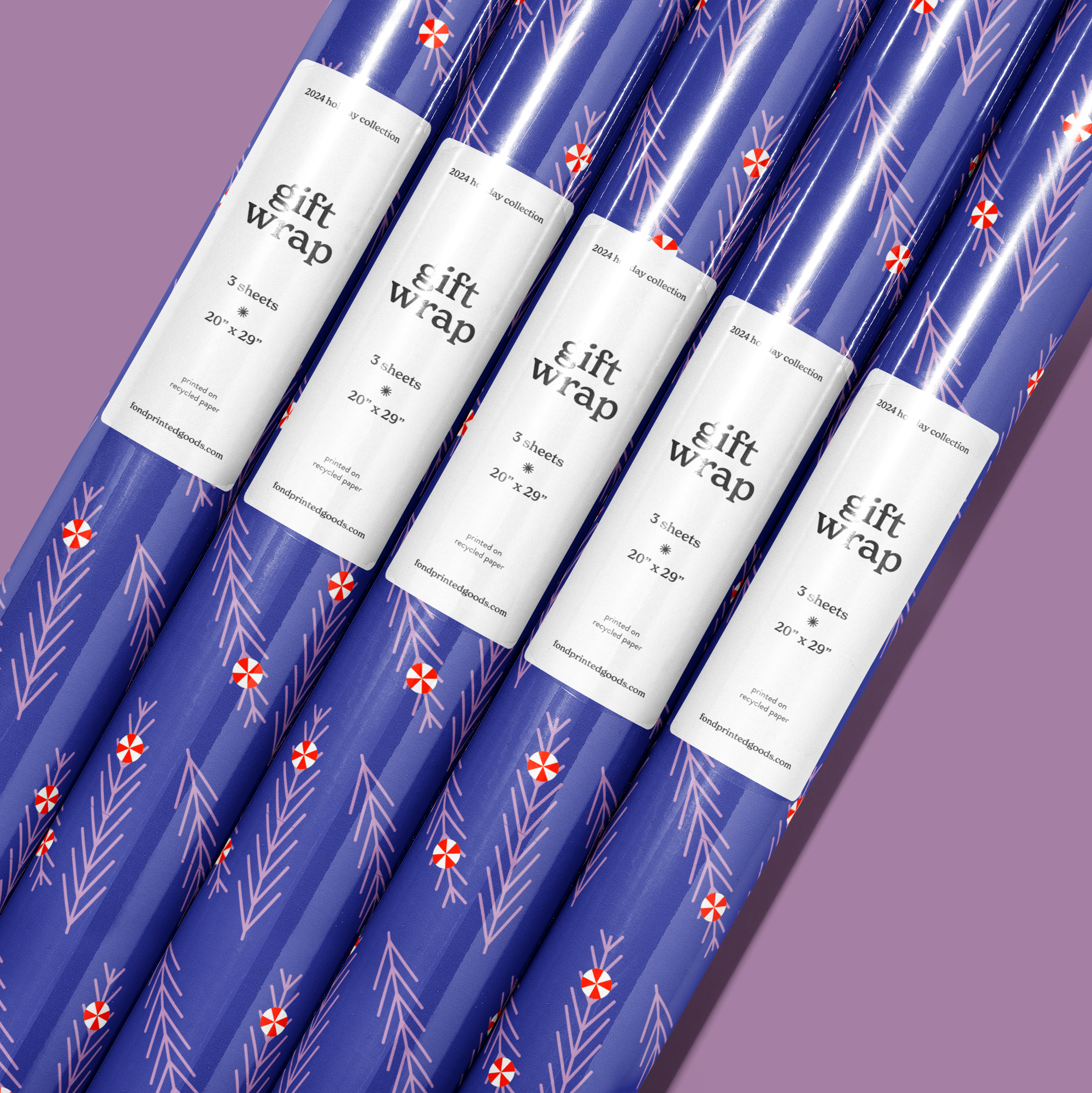 Purple Pine Gift Wrap Rolls