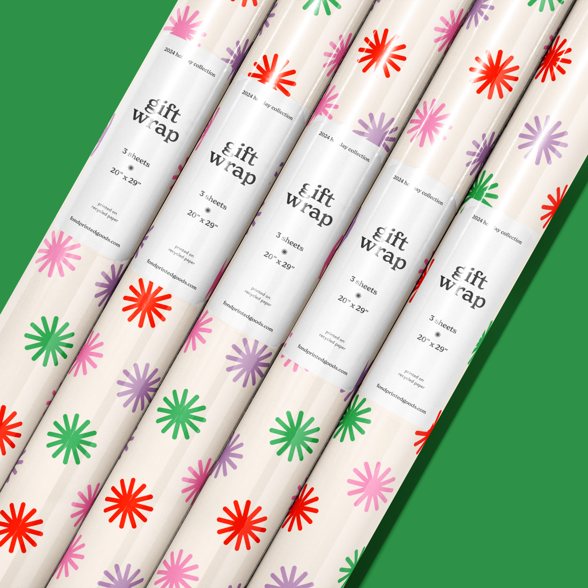 Multi Colored Starburst Gift Wrap Rolls